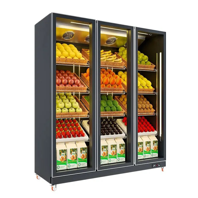 Light luxury commercial refrigerated fruit display case big fridge for fruit 1 order