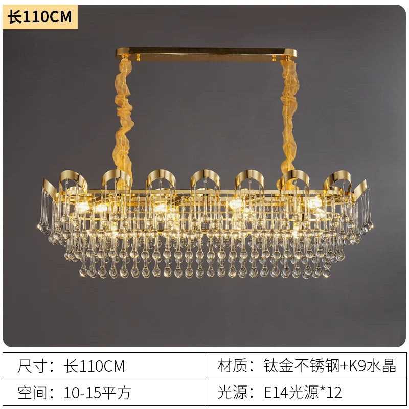 Light luxury crystal chandelier French luxury living room restaurant hotel villa high-end crystal lamp