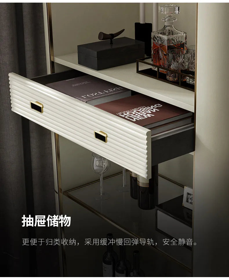 Light luxury style corner cabinet Simple modern multifunctional wine cabinet storage rack Corner high edge cabinet Corner