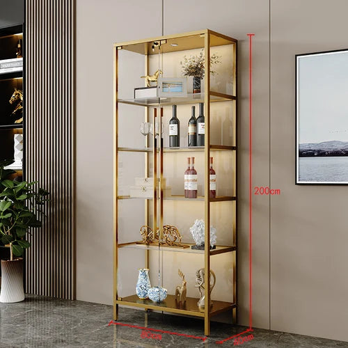 Light luxury wine cabinet, glass cabinet against the wall, high-end handmade red wine display, integrated simple household use