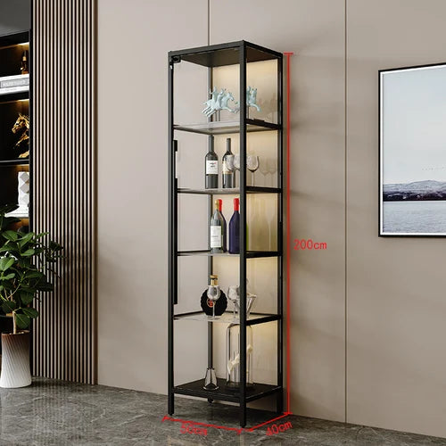 Light luxury wine cabinet, glass cabinet against the wall, high-end handmade red wine display, integrated simple household use