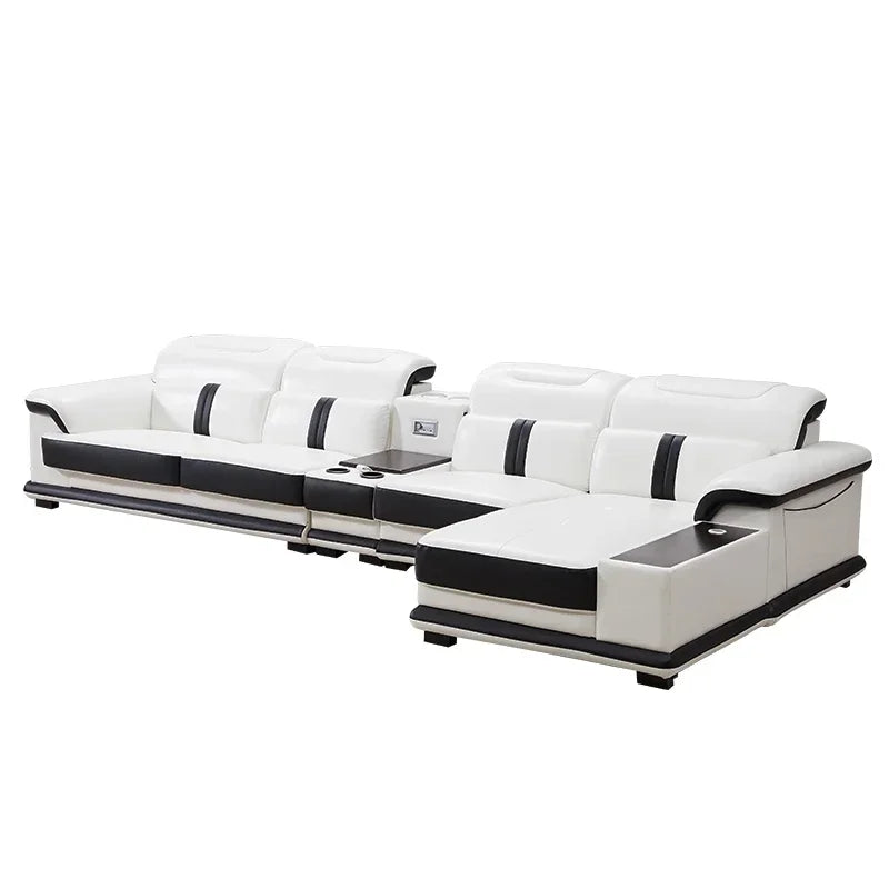 Living Room Sofa set furniture real genuine leather sofas recliner couch puff asiento muebles de sala canape L sofa cama