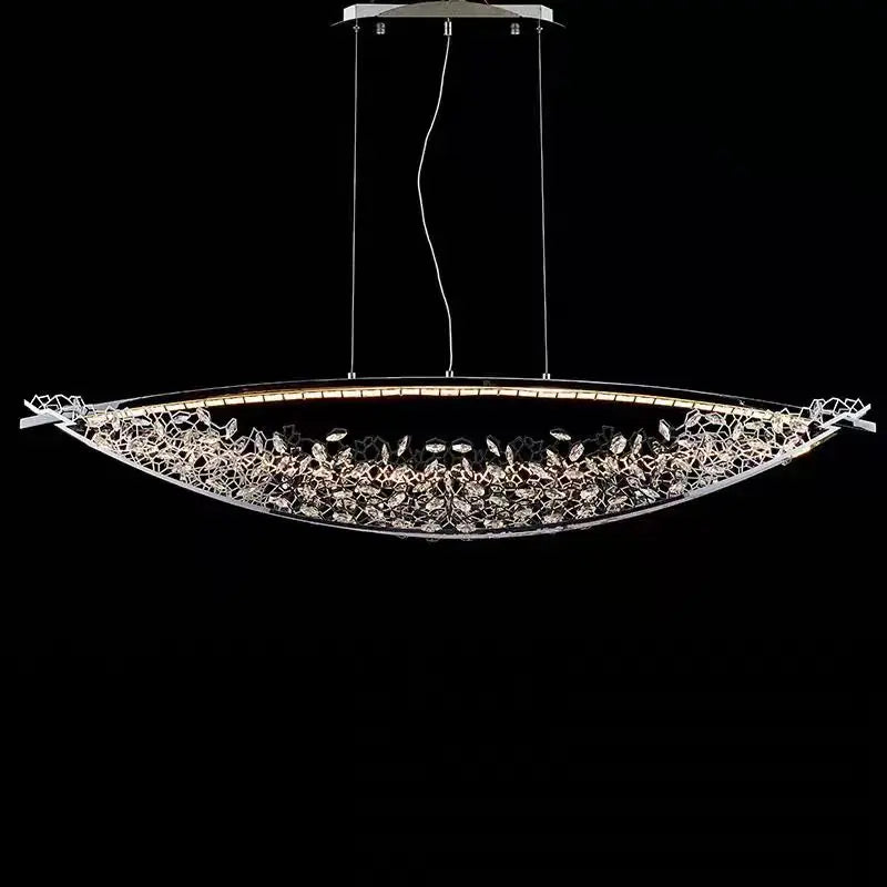 Living room Egyptian crystal sailing boat LED lighting designer style postmodern villa stainless steel bar chandelier