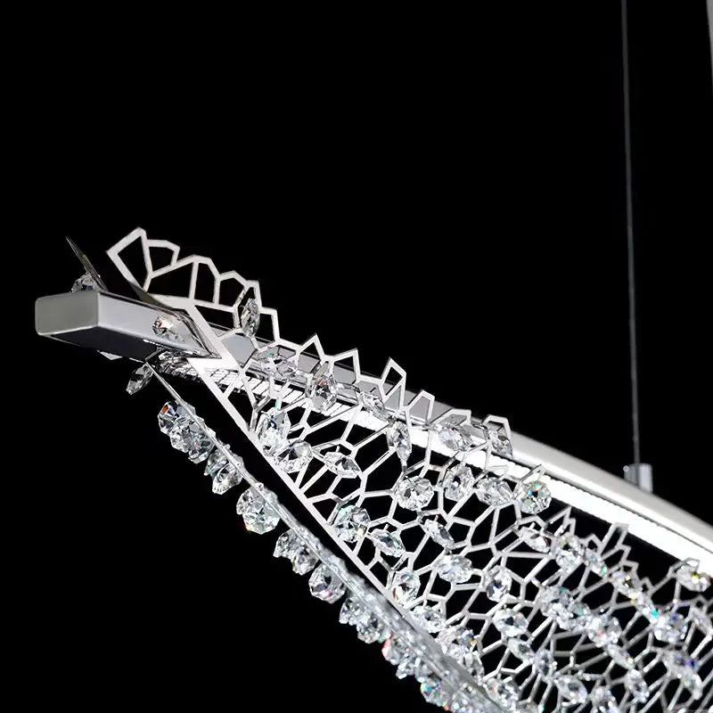 Living room Egyptian crystal sailing boat LED lighting designer style postmodern villa stainless steel bar chandelier