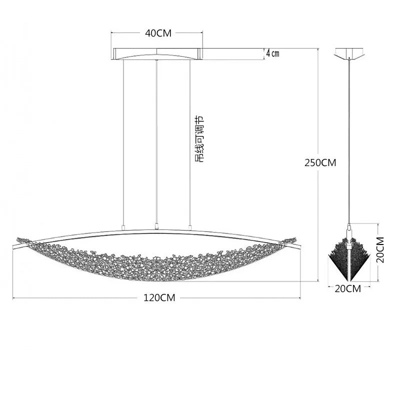 Living room Egyptian crystal sailing boat LED lighting designer style postmodern villa stainless steel bar chandelier