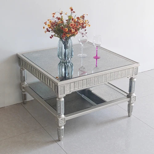 Living room coffee table Neoclassical sofa side table Small unit tea table Mirror glass oval coffee table
