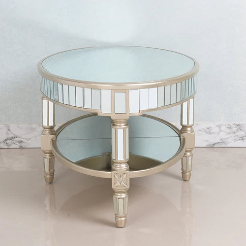 Living room coffee table Neoclassical sofa side table Small unit tea table Mirror glass oval coffee table