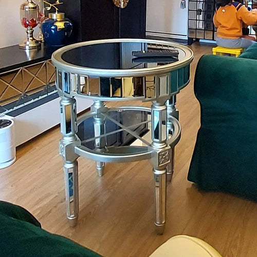 Living room coffee table Neoclassical sofa side table Small unit tea table Mirror glass oval coffee table