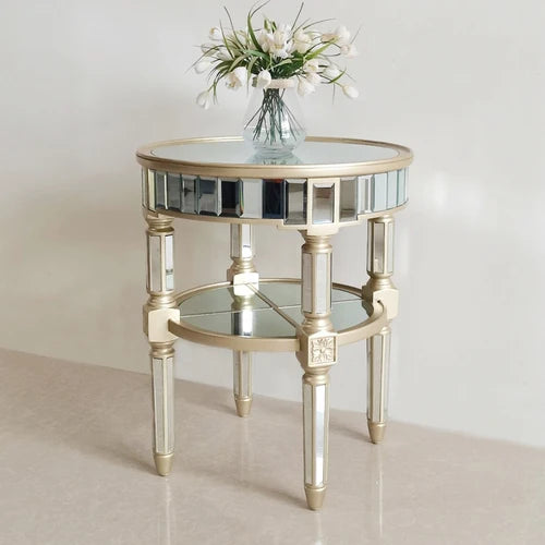 Living room coffee table Neoclassical sofa side table Small unit tea table Mirror glass oval coffee table