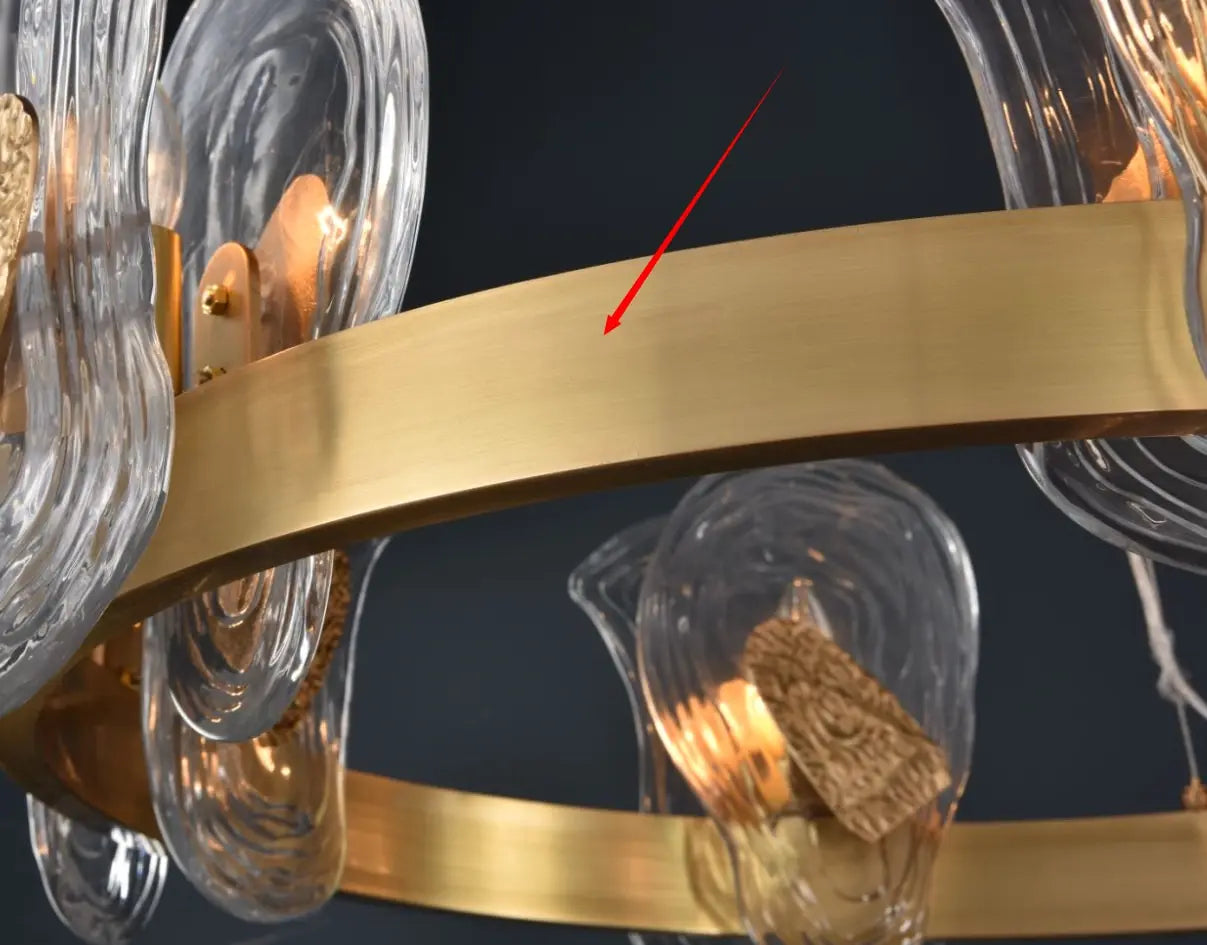 Living room lamp Lamp lamp staircase copper blue crystal villa full back hollow double branch dining room chandelier modern