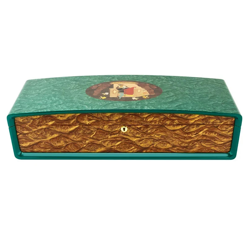 Lubinski Cigar Humidor Romeo Cuban Cedar Lacquer Large Capacity Cigar Hygrometer Box Case Cigar Holder for Man Gift