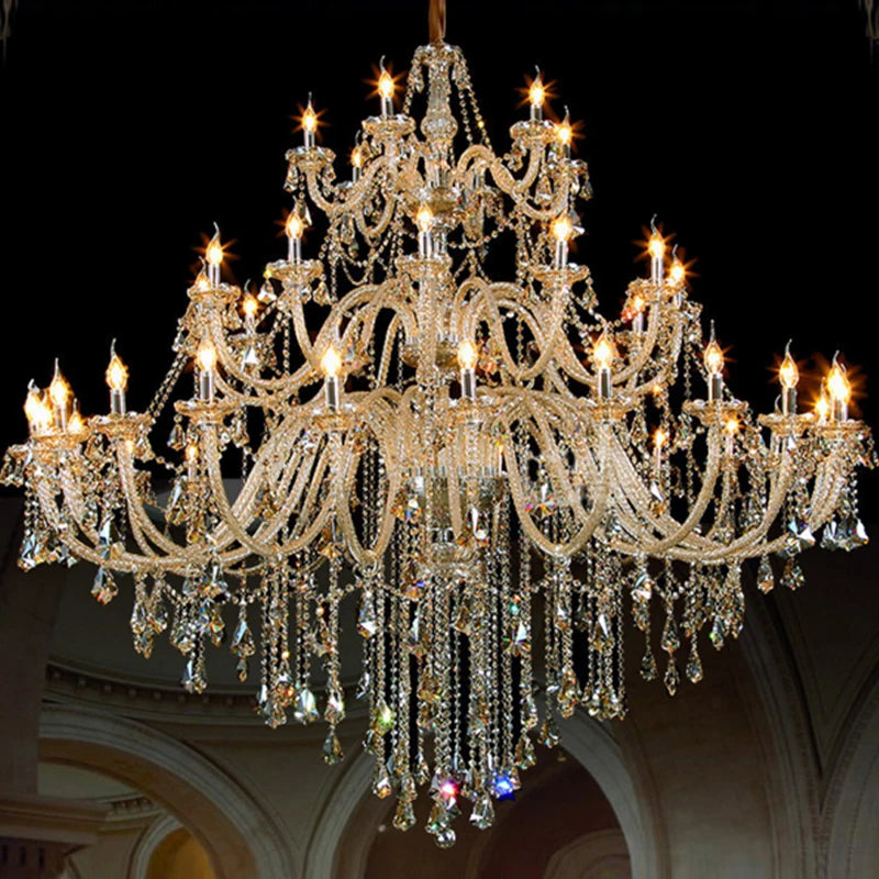 Luxurious Villa Complex Building Living Room Crystal Chandelier Hotel Hall Large Chandelier KTV Staircase Chandelier Lighting