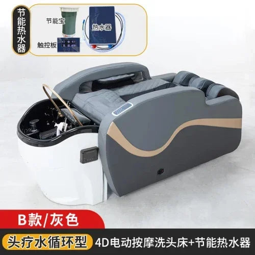 Luxury Ergonomics Hair Washing Bed Smart Fumigation Head Spa Shampoo Chair Salon Massage Shampouineuse Salon Furniture MQ50XF