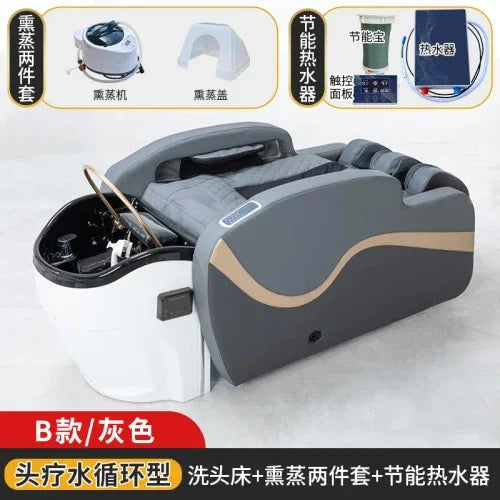 Luxury Ergonomics Hair Washing Bed Smart Fumigation Head Spa Shampoo Chair Salon Massage Shampouineuse Salon Furniture MQ50SC