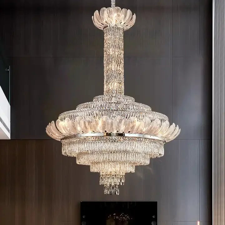 Luxury European style living room chandeliers with crystal chandeliers for lobby villa duplex building