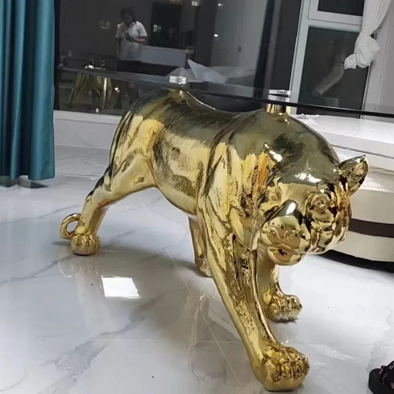 Luxury Leopard Coffee Tables Furniture Living Room Central Tv Sofa Side Table Creative Design Large Floor Decoration Sculpture