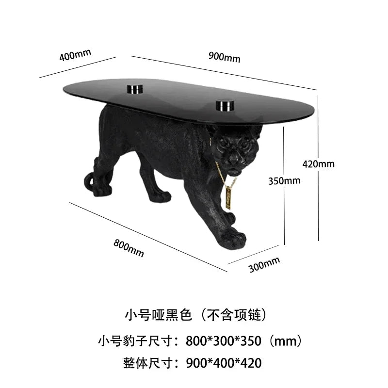 Luxury Leopard Coffee Tables Furniture Living Room Central Tv Sofa Side Table Creative Design Large Floor Decoration Sculpture