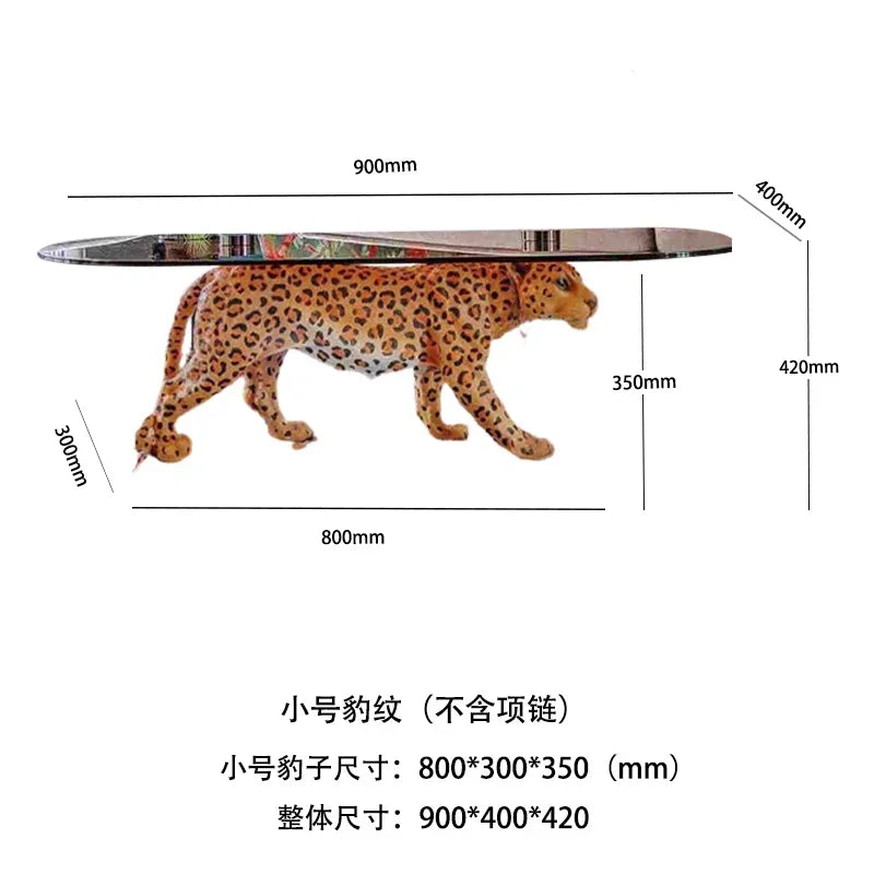 Luxury Leopard Coffee Tables Furniture Living Room Central Tv Sofa Side Table Creative Design Large Floor Decoration Sculpture