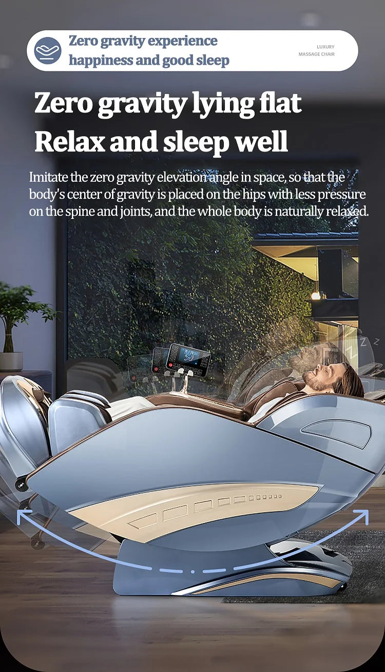 Luxury Modern Full Body Robot AI Smart SL Track Super Deluxe Recline Chair Zero Gravity Shiatsu 4D Massage Chair for Home Office