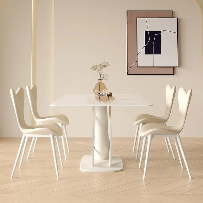 Luxury Table And Chairs In Ivory For Living Room Kitchen Apartment Minimalist Tables Coffee Mesa Auxiliar Salon Hotel Furniture