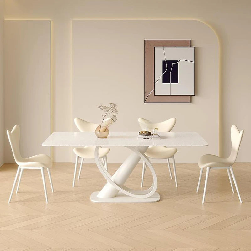 Luxury Table And Chairs In Ivory For Living Room Kitchen Apartment Minimalist Tables Coffee Mesa Auxiliar Salon Hotel Furniture