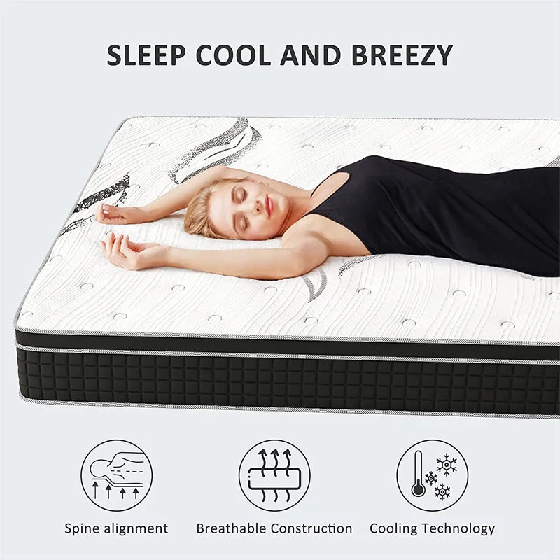 Luxury Top Pocket Spring Mattress with Cooling Gel Memory Latex box spring mattress compression type wholesale price