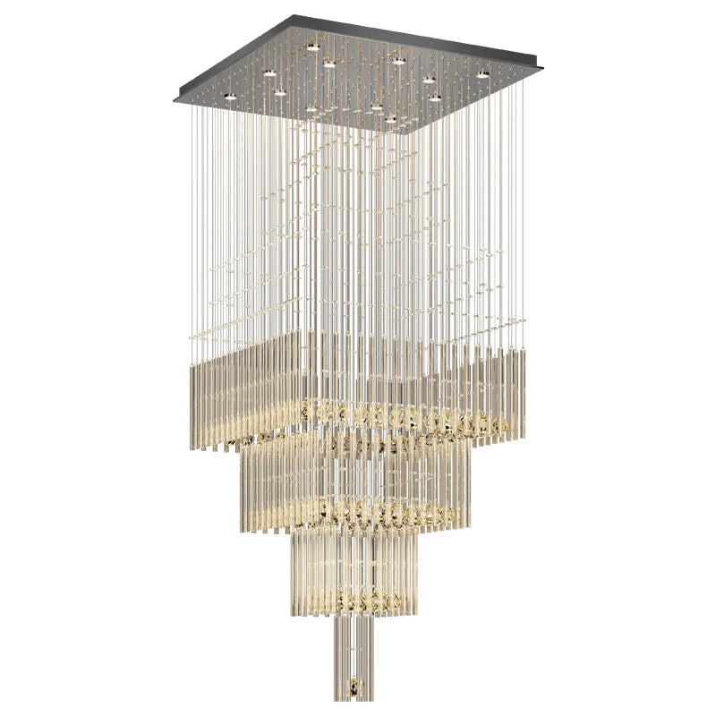 Luxury Villa Staircase Crystal Chandelier Lighting Duplex Building Living Room Chandelier Hotel Shopping Mall Decor Hanging Lamp