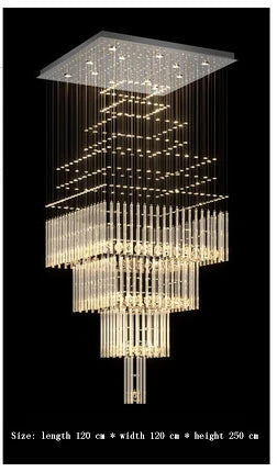 Luxury Villa Staircase Crystal Chandelier Lighting Duplex Building Living Room Chandelier Hotel Shopping Mall Decor Hanging Lamp