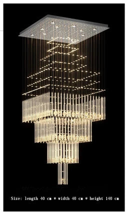 Luxury Villa Staircase Crystal Chandelier Lighting Duplex Building Living Room Chandelier Hotel Shopping Mall Decor Hanging Lamp