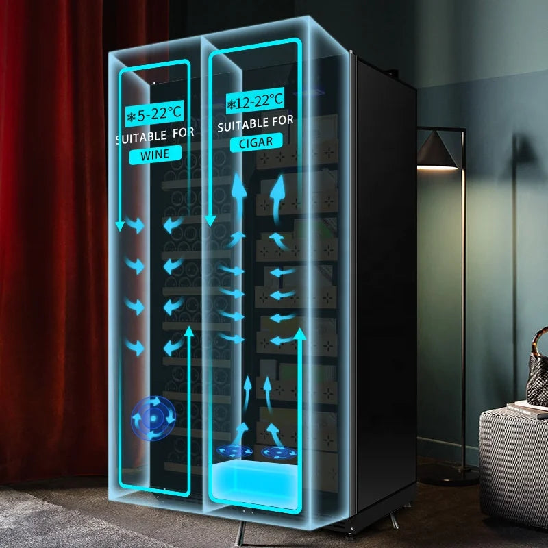 Luxury Wine Chiller Compressor Fridge Free-standing Electric Cigar Humidor