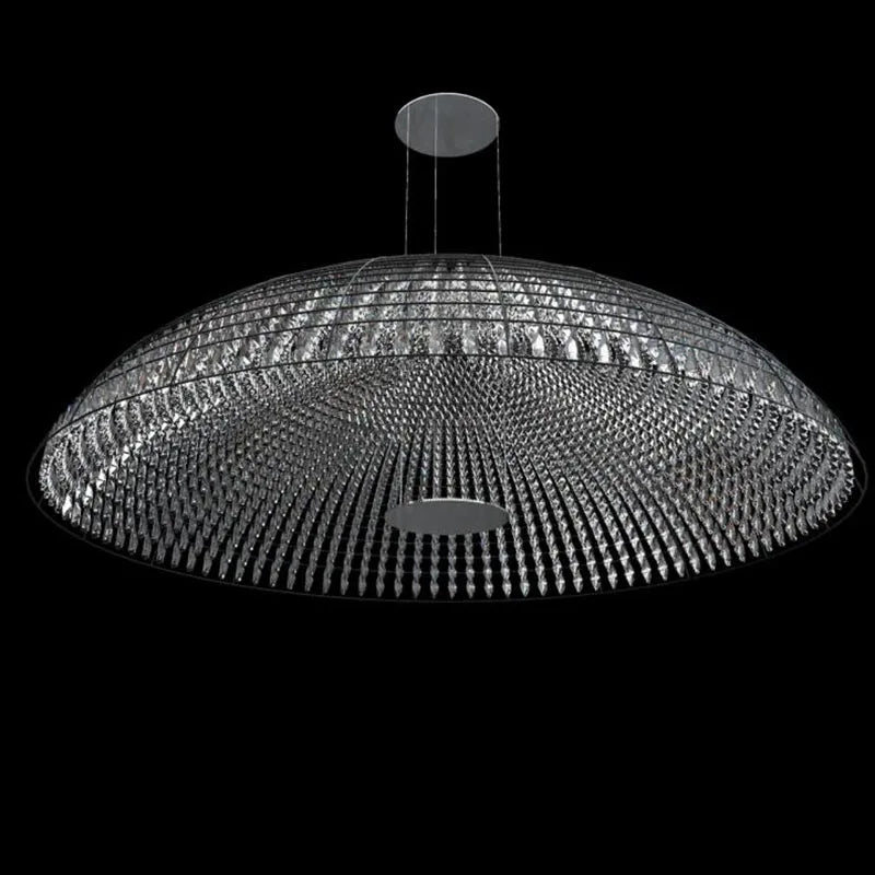 Luxury bedroom crystal chandelier personality round dining room hanging lamp high-end atmospheric villa living room lighting