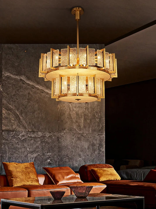 Luxury copper living room chandelier atmosphere restaurant light in the bedroom creative villa model room decorative lamps