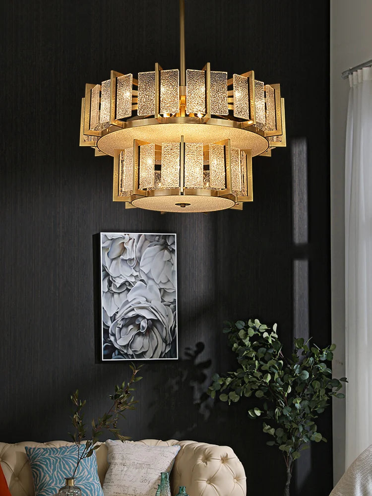 Luxury copper living room chandelier atmosphere restaurant light in the bedroom creative villa model room decorative lamps
