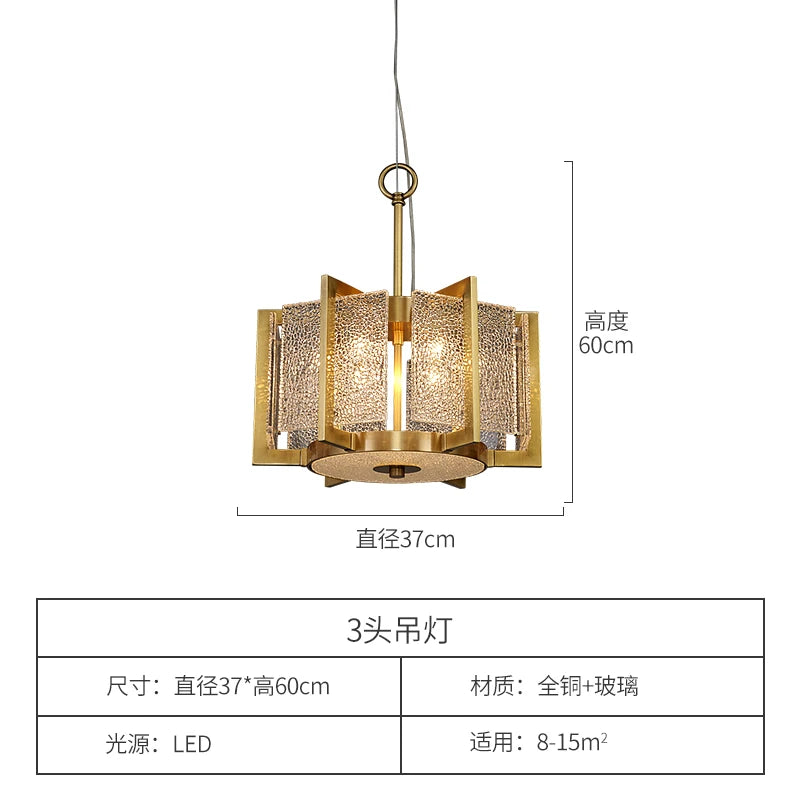 Luxury copper living room chandelier atmosphere restaurant light in the bedroom creative villa model room decorative lamps