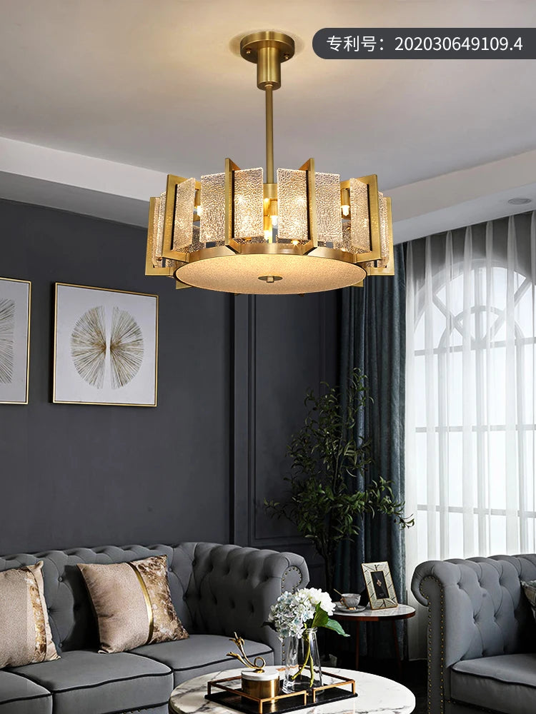 Luxury copper living room chandelier atmosphere restaurant light in the bedroom creative villa model room decorative lamps
