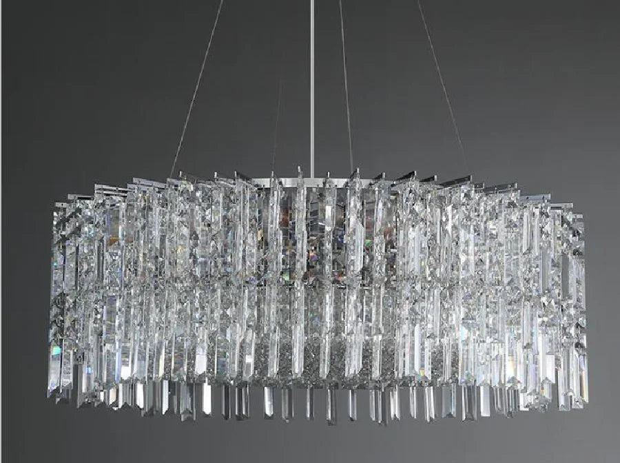 Luxury crystal chandelier living room LED modern villa decorative lighting round island fixture