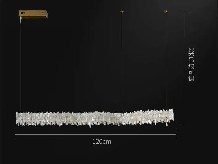 Luxury natural crystal chandelier minimalist dining room bar iron lighting high-end atmospheric bedroom living room villa lamp