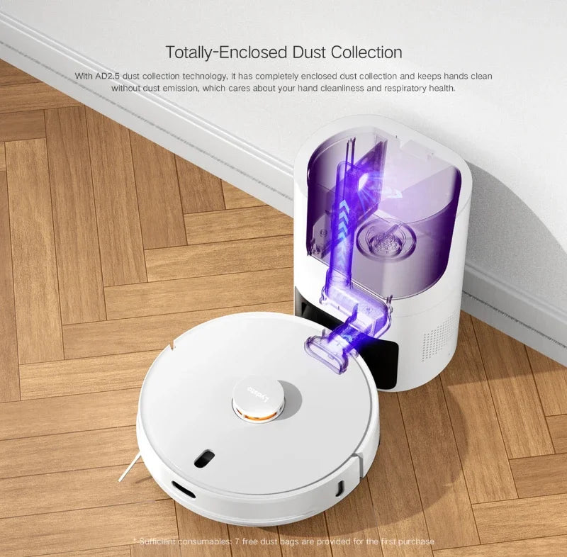 Lydsto R1 PRO Home Vacuum Cleaner Mobile Robot Intelligent Automatic Clearing Dock Dirt Handling Dust Self Cleaning