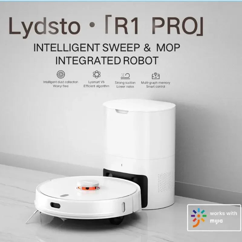Lydsto R1 PRO Home Vacuum Cleaner Mobile Robot Intelligent Automatic Clearing Dock Dirt Handling Dust Self Cleaning