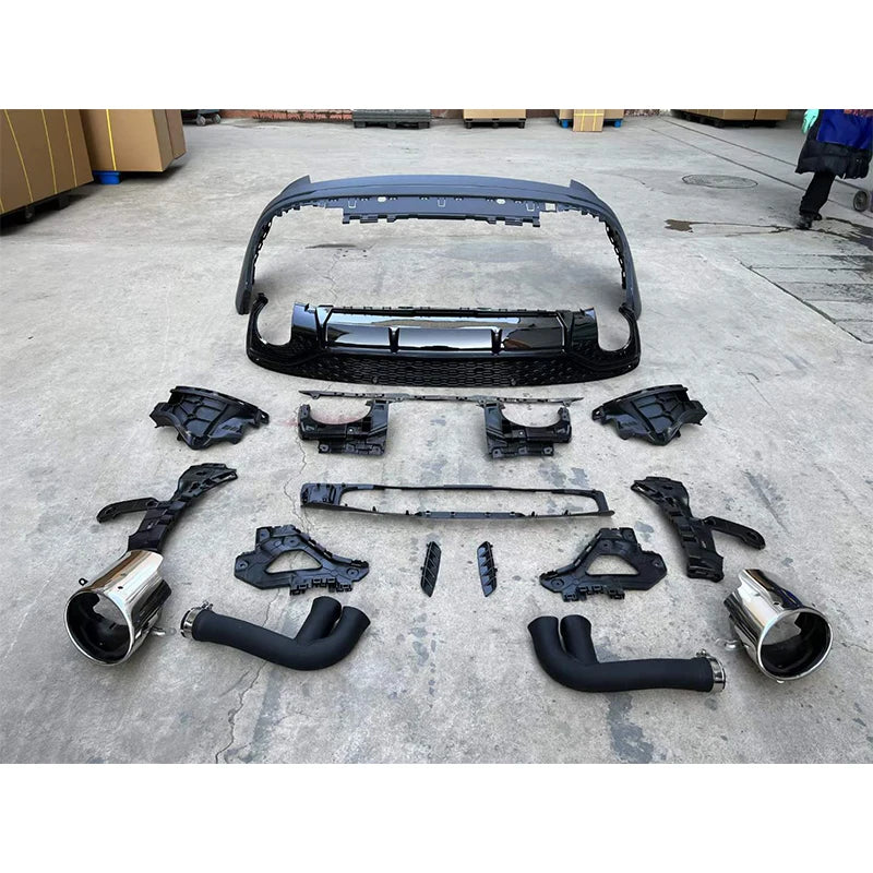 M Style Dry Carbon Fiber Body Kit Front And Rear Bumpers Spoilers Side Skirts For Q8 2019-2023