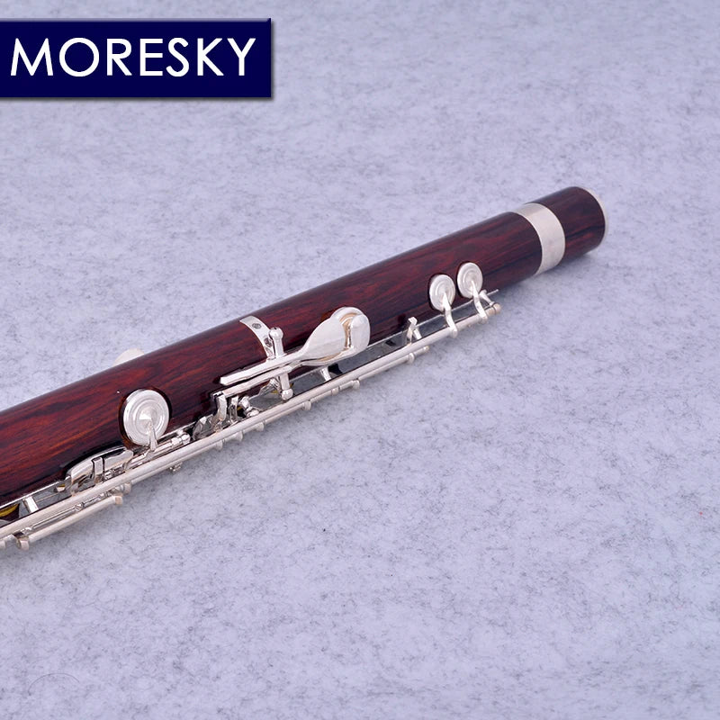 MMOOKA MORESKY Redwood Flute 17 Open Hole Silver Plated E Key Cocobolo Professional MFL-203