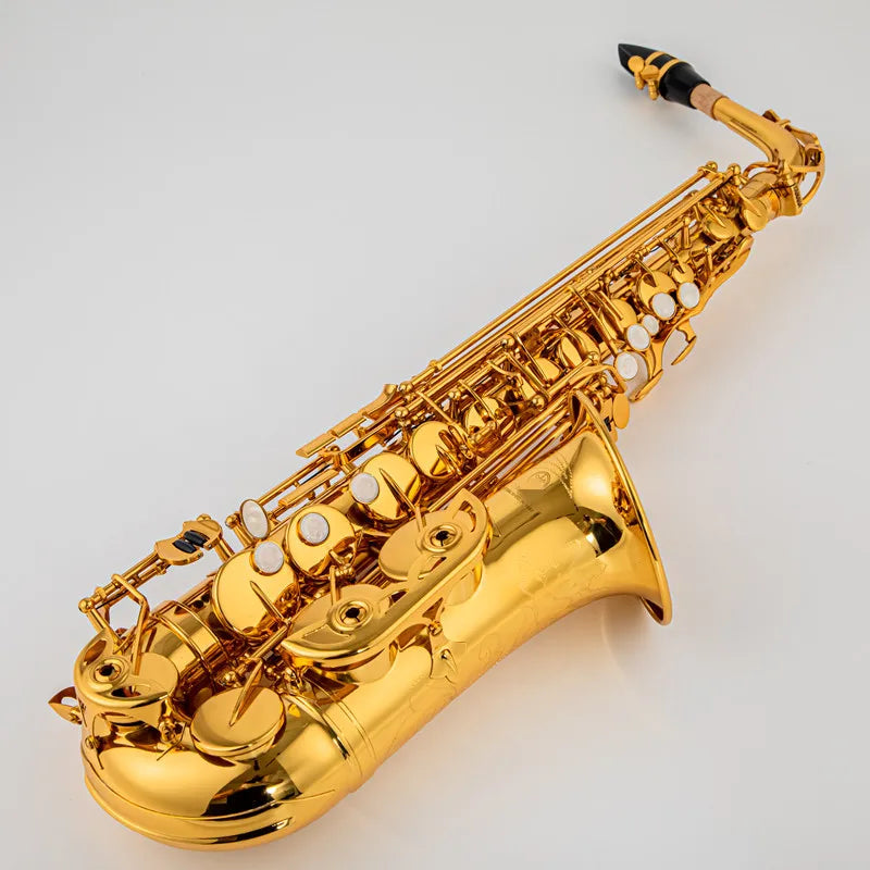 Made in Japan 380 Professional Alto Drop E Saxophone Gold Alto Saxophone with Band Mouth Piece Reed Aglet More Package mail