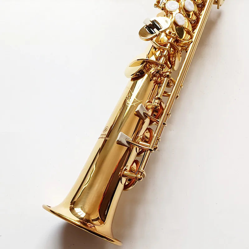 Made in Japan 475Brass Straight Soprano Bb B Flat Sax Saxophone Woodwind Instrument Natural Shell Key Carve Pattern