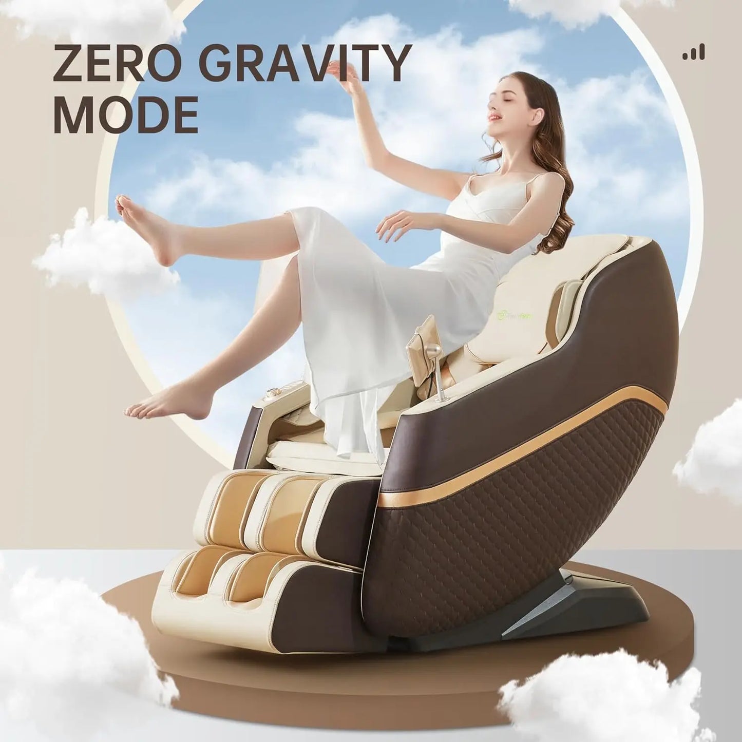 Massage Chair, SL Track Full Body Zero Gravity Massage Recliner with Yoga Stretch APP Control, Favor 07 Brown