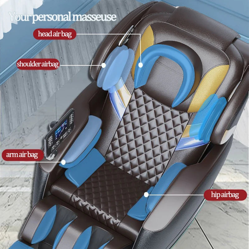 Massage Chair Touch Screen Zero Gravity Chairs Shiatsu Foot Massage Chair with Bluetooth Smart Health CareMusic Kneading