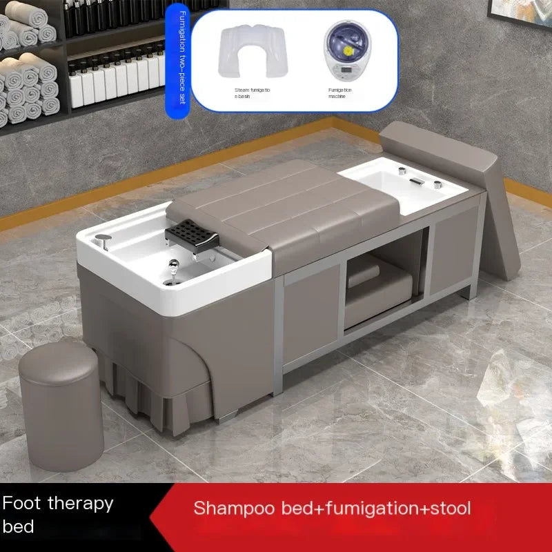 Massage Foot Basin Hair Washing Bed Lounge Comfort Fumigation Smart Shampoo Chair Salon Luxury Shampouineuse Furniture