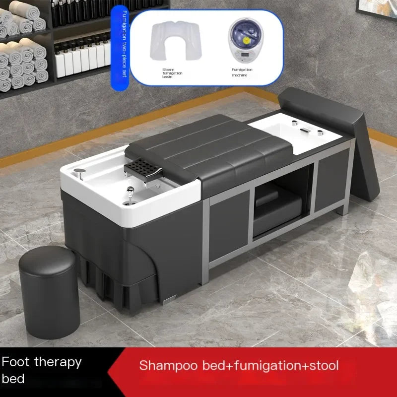 Massage Foot Basin Hair Washing Bed Lounge Comfort Fumigation Smart Shampoo Chair Salon Luxury Shampouineuse Furniture