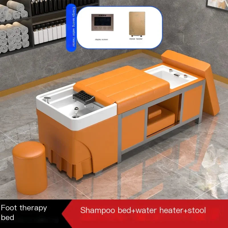 Massage Foot Basin Hair Washing Bed Lounge Comfort Fumigation Smart Shampoo Chair Salon Luxury Shampouineuse Furniture