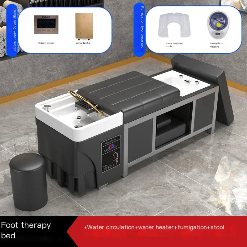 Massage Foot Basin Hair Washing Bed Lounge Comfort Fumigation Smart Shampoo Chair Salon Luxury Shampouineuse Furniture