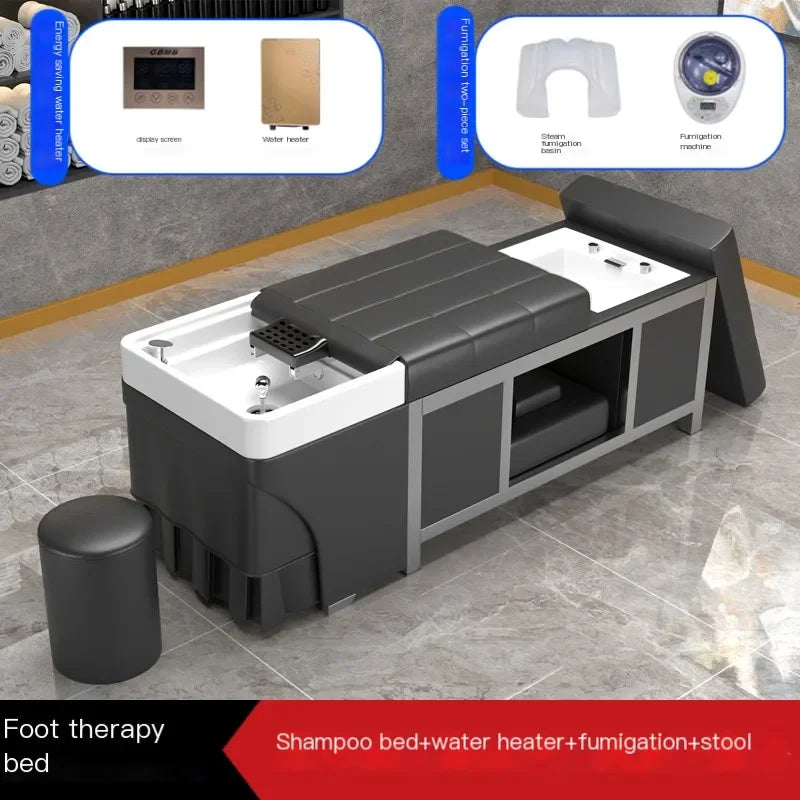 Massage Foot Basin Hair Washing Bed Lounge Comfort Fumigation Smart Shampoo Chair Salon Luxury Shampouineuse Furniture